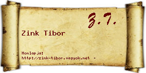 Zink Tibor névjegykártya